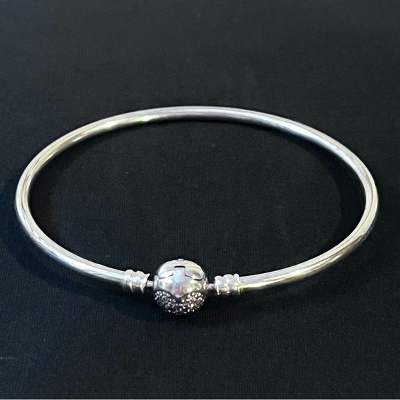 Pandora Pink CZ Love Heart Bangle ALE 925 & Limited Edition Trinket/Gift Box - Picture 2 of 6